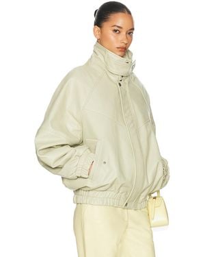 Helsa The Oversized Leather Bomber - White
