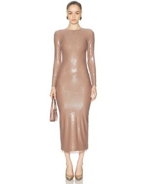 Alex Perry Long Sleeve Dress - Natural
