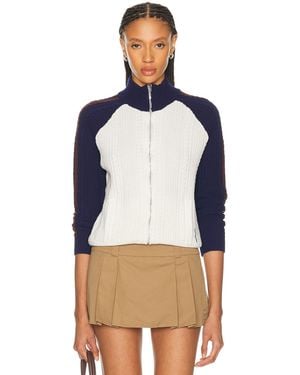 ShuShu/Tong Color-block Raglan Sleeve Knit Cardigan - Blue