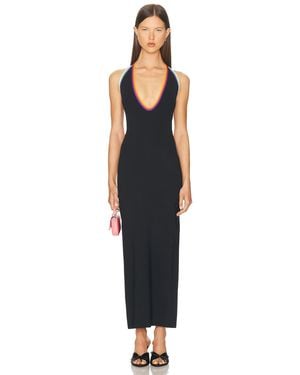 Christopher John Rogers Deep U-Neck Maxi Dress - Black