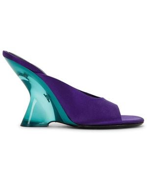 Dries Van Noten Satin Mule Sandal - Blue