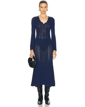 Escvdo Nani V Neck Midi Dress - Blue