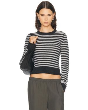 Enza Costa Cashmere Shrunken Crewneck Sweater - Multicolor
