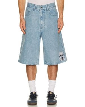 Siegelman Stable X Ford Patched Denim Jorts - Blue
