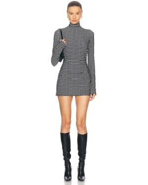 Norma Kamali Long Sleeve Turtleneck Pickleball Dress - Gray