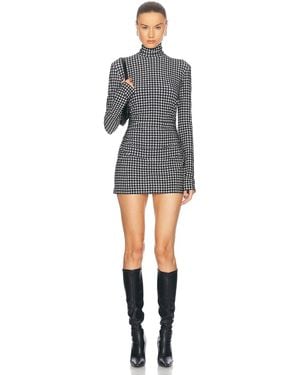 Norma Kamali Long Sleeve Turtleneck Pickleball Dress - Gray