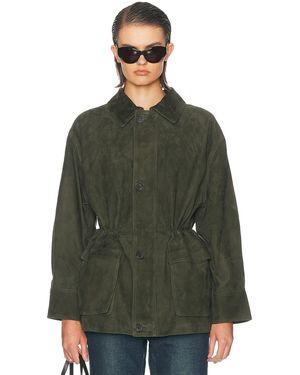 Arma Maeve Lamb Suede Jacket - Green