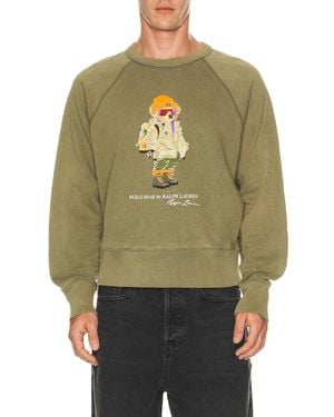 Polo Ralph Lauren Seasonal Fleece Rocks Bear Crewneck Sweatshirt - Green