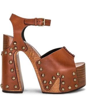 Saint Laurent Jota Platform Clog Sandal - Brown