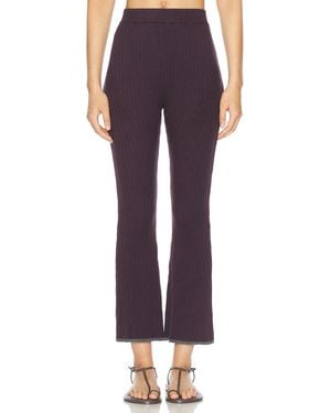 Matthew Bruch Rib Knit Flare Pant - Purple