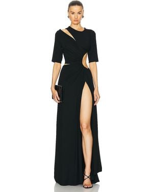 Sid Neigum Gathered Slit Maxi Dress - Black