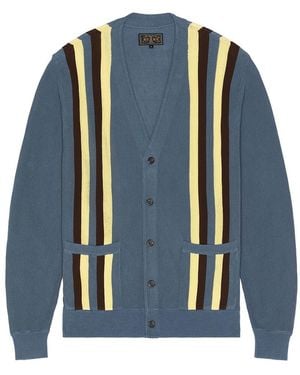 Beams Plus Cardigan Stripe - Blue