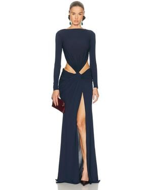 Alex Perry For Fwrd Long Sleeve Twist Gown - Blue