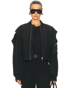 Jean Paul Gaultier Hidden Hood Bomber Jacket - Black