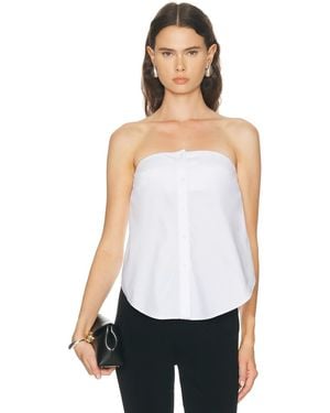Brandon Maxwell Shea Strapless Shirt - White