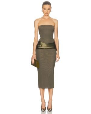 Alex Perry Strapless Satin Drape Dress - Multicolor