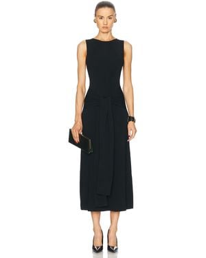 LAPOINTE Matte Viscose Waist Tie Dress - Black