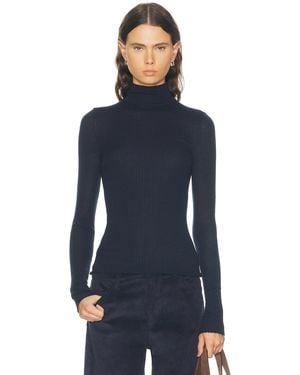 SPRWMN Long Sleeve Mock Neck Top - Blue