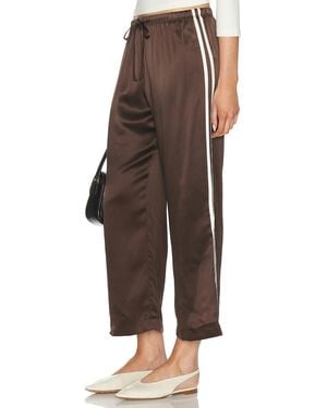 DONNI. The Silk Stripe Crop Pant - Brown