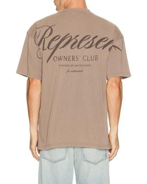 Represent Owners Club Script Tee Shirt - Brown