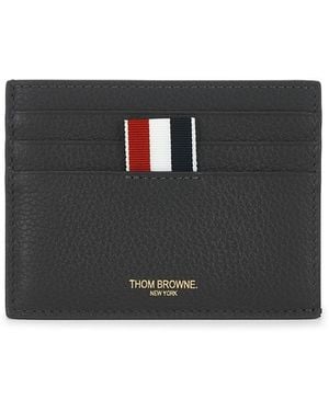 Thom Browne Soft Pebble Grain Leather Card Holder - Black