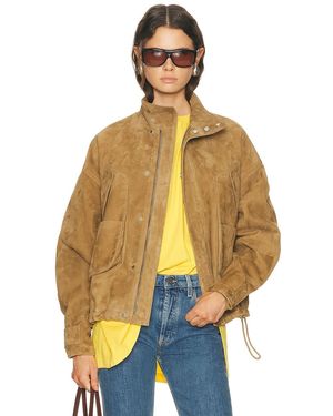 The Attico Suede Bomber Jacket - Yellow