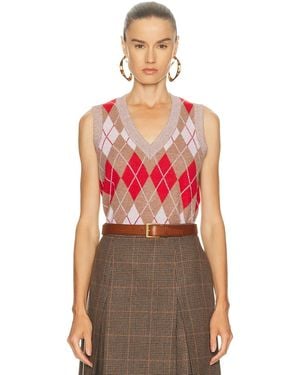 RE/DONE Argyle Vest - Red