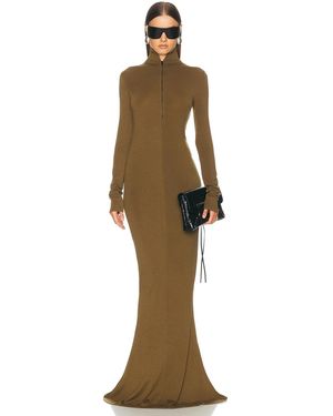 Mugler Column Maxi Dress - Natural
