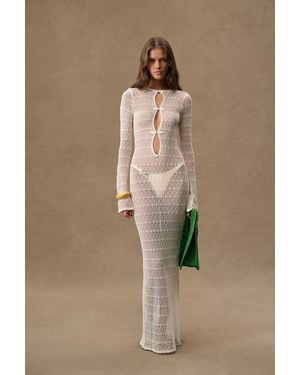 SAME For Fwrd Keyhole Crochet Dress - Natural