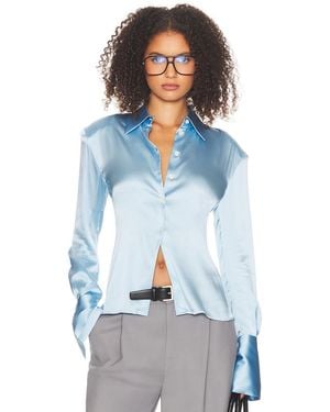 Helsa The Silk Charmeuse Shirt - Blue