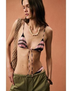 Heavy Manners For Fwrd Triangle Front Tie Bikini Top - Brown