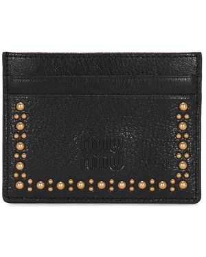 Miu Miu Madras Borchie Card Case - Black