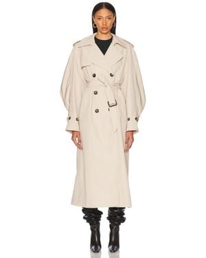 Alexandre Vauthier Taffeta Trench Coat - Natural