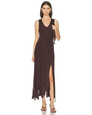 Zimmermann Luna Fringe Midi Dress - Brown