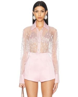 retroféte Aubriella Embellished Shirt - Pink
