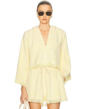 Zimmermann Coco Towelling Hooded Top - Yellow