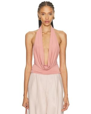Mimchik Nico Cowl Halter Top - Pink