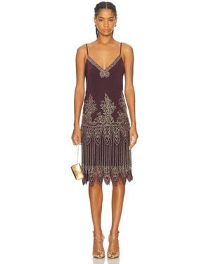 Bode Beaded Epoque Dress - Purple