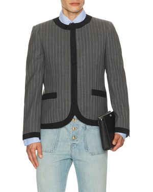 Valentino Giacca Faded Pinstripe Jacket - Gray