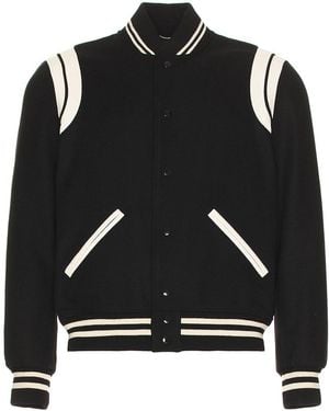 Saint Laurent Teddy Bomber Jacket - Black