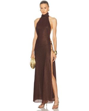 Oséree Lumiere Ring Turtleneck Dress - Brown