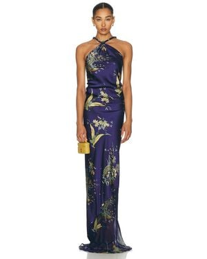 STAUD Charli Silk Dress - Blue