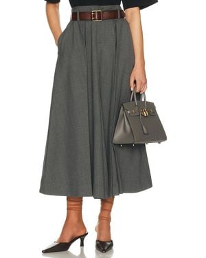 Helsa Wool Blend Pleated Skirt - Black