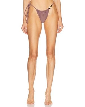 SIR. Jeanne Beaded String Bikini Bottom - Gray
