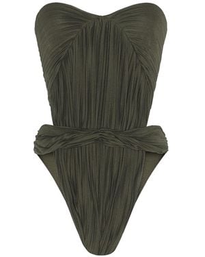 Saint Laurent Jersey Cut Out Bodysuit - Green