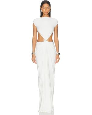 GRACE LING Relic Charms Belt Cinched Maxi Dress - White