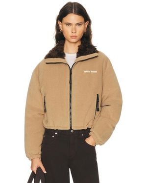 Miu Miu Piumino Pile Jacket - Natural
