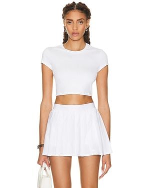 Alo Yoga Soft Crop Finesse Short Sleeve Top - White