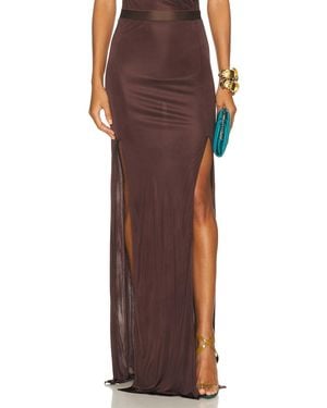 Atlein Double Slit Skirt - Brown