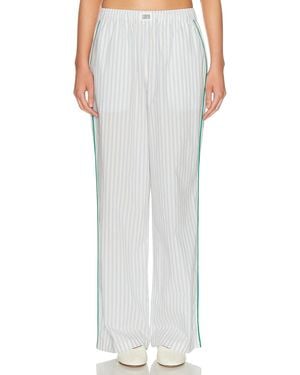 Lunya Airy Cotton Piped Wide Leg Pant - White